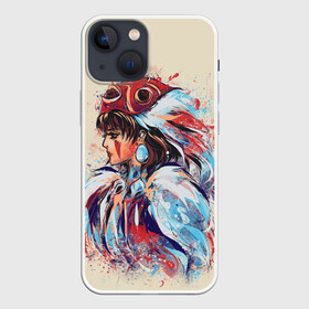 Чехол для iPhone 13 mini с принтом Princess Mononoke в Санкт-Петербурге,  |  | eboshi | ghibli | hayao | hime | lady | miyazaki | mononoke | princess | studio | аситака | волчица | гибли | дух леса | мононоке | моро | сан