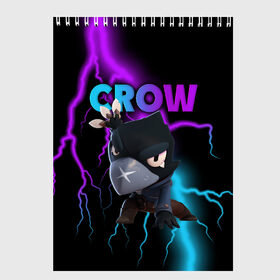 Скетчбук с принтом Brawl Stars CROW в Санкт-Петербурге, 100% бумага
 | 48 листов, плотность листов — 100 г/м2, плотность картонной обложки — 250 г/м2. Листы скреплены сверху удобной пружинной спиралью | 8 bit | 8 бит | brawl | brawl stars | crow | leon | stars | бравл | бравл старс | браво старс | игра | компьютерная | кров | леон | онлайн | старс