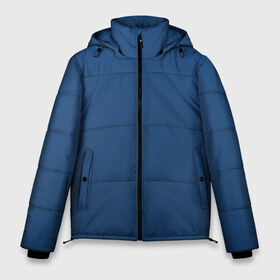 Мужская зимняя куртка 3D с принтом 19-4052 Classic Blue в Санкт-Петербурге, верх — 100% полиэстер; подкладка — 100% полиэстер; утеплитель — 100% полиэстер | длина ниже бедра, свободный силуэт Оверсайз. Есть воротник-стойка, отстегивающийся капюшон и ветрозащитная планка. 

Боковые карманы с листочкой на кнопках и внутренний карман на молнии. | Тематика изображения на принте: 9 4052 | без дизайна | без принта | без узора | главный цвет 2020 года | код цвета | нг | новый год | праздник | про | рождество | синий | синяя одежда | цвет нового года