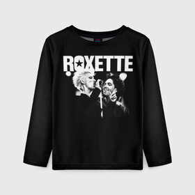 Детский лонгслив 3D с принтом Roxette в Санкт-Петербурге, 100% полиэстер | длинные рукава, круглый вырез горловины, полуприлегающий силуэт
 | pop | rock | roxette | мари фредрикссон | пер гессле | поп | поп рок. евро поп | рок | роксет | роксэт