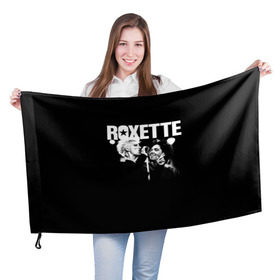 Флаг 3D с принтом Roxette в Санкт-Петербурге, 100% полиэстер | плотность ткани — 95 г/м2, размер — 67 х 109 см. Принт наносится с одной стороны | pop | rock | roxette | мари фредрикссон | пер гессле | поп | поп рок. евро поп | рок | роксет | роксэт