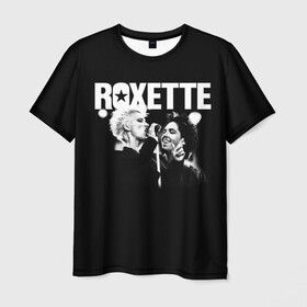 Мужская футболка 3D с принтом Roxette в Санкт-Петербурге, 100% полиэфир | прямой крой, круглый вырез горловины, длина до линии бедер | Тематика изображения на принте: pop | rock | roxette | мари фредрикссон | пер гессле | поп | поп рок. евро поп | рок | роксет | роксэт