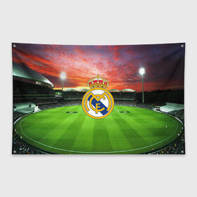 Флаг-баннер с принтом FC Real Madrid в Санкт-Петербурге, 100% полиэстер | размер 67 х 109 см, плотность ткани — 95 г/м2; по краям флага есть четыре люверса для крепления | real madrid | spain | испания | реал
