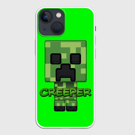 Чехол для iPhone 13 mini с принтом MINECRAFT CREEPER в Санкт-Петербурге,  |  | game | minecraft | блоки | игра | квадраты | компьютерная игра | крипер | майнкрафт