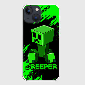 Чехол для iPhone 13 mini с принтом MINECRAFT CREEPER в Санкт-Петербурге,  |  | game | minecraft | блоки | игра | квадраты | компьютерная игра | крипер | майнкрафт