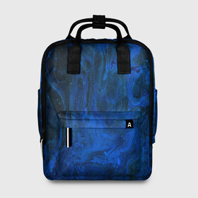 Женский рюкзак 3D с принтом BLUE GLOSS в Санкт-Петербурге, 100% полиэстер | лямки с регулируемой длиной, сверху ручки, чтобы рюкзак нести как сумку. Основное отделение закрывается на молнию, как и внешний карман. Внутри два дополнительных кармана, один из которых закрывается на молнию. По бокам два дополнительных кармашка, куда поместится маленькая бутылочка
 | abstraction | blue | cosmos | gloss | kosmos | neon | trend | абстракция | акрил | акриловые | блеск | кислотный | космос | краски | синий