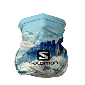 Бандана-труба 3D с принтом SALOMON в Санкт-Петербурге, 100% полиэстер, ткань с особыми свойствами — Activecool | плотность 150‒180 г/м2; хорошо тянется, но сохраняет форму | salomon | горы | снег | спорт