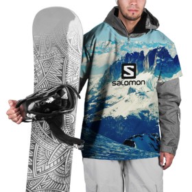 Накидка на куртку 3D с принтом SALOMON в Санкт-Петербурге, 100% полиэстер |  | Тематика изображения на принте: salomon | горы | снег | спорт