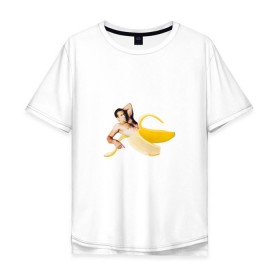 Мужская футболка хлопок Oversize с принтом Николас Кейдж в банане в Санкт-Петербурге, 100% хлопок | свободный крой, круглый ворот, “спинка” длиннее передней части | mem | memes | актер | банан | знаменитость | мем | николас кейдж | прикол | смешная картинка | юмор