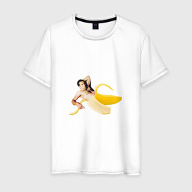 Мужская футболка хлопок с принтом Николас Кейдж в банане в Санкт-Петербурге, 100% хлопок | прямой крой, круглый вырез горловины, длина до линии бедер, слегка спущенное плечо. | Тематика изображения на принте: mem | memes | актер | банан | знаменитость | мем | николас кейдж | прикол | смешная картинка | юмор