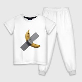 Детская пижама хлопок с принтом Банан за 120 тысяч долларов в Санкт-Петербурге, 100% хлопок |  брюки и футболка прямого кроя, без карманов, на брюках мягкая резинка на поясе и по низу штанин
 | art basel | banan | mem | memas | meme | мем | мемас | мемчик