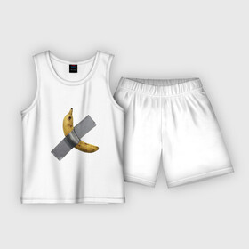 Детская пижама с шортами хлопок с принтом Банан за 120 тысяч долларов в Санкт-Петербурге,  |  | Тематика изображения на принте: art basel | banan | mem | memas | meme | мем | мемас | мемчик