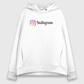 Женское худи Oversize хлопок с принтом INSTAGRAM в Санкт-Петербурге, френч-терри — 70% хлопок, 30% полиэстер. Мягкий теплый начес внутри —100% хлопок | боковые карманы, эластичные манжеты и нижняя кромка, капюшон на магнитной кнопке | insta | instagram | instagramm | social | видео | инста | инстаграм | инстаграмм | приложение | социальная сеть | фото