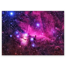 Поздравительная открытка с принтом КОСМОС в Санкт-Петербурге, 100% бумага | плотность бумаги 280 г/м2, матовая, на обратной стороне линовка и место для марки
 | galaxy | nasa | nebula | space | star | абстракция | вселенная | галактика | звезда | звезды | космический | наса | планеты