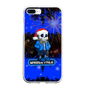 Чехол для iPhone 7Plus/8 Plus матовый с принтом НОВОГОДНИЙ UNDERTALE в Санкт-Петербурге, Силикон | Область печати: задняя сторона чехла, без боковых панелей | asriel dreemurr | blaster | chara | frisk | gaster | sans | undertale | азриэль дримурр | андертейл | андрайн | гастер | меттатон | санс | фриск | чара