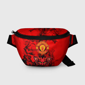 Поясная сумка 3D с принтом Manchester United в Санкт-Петербурге, 100% полиэстер | плотная ткань, ремень с регулируемой длиной, внутри несколько карманов для мелочей, основное отделение и карман с обратной стороны сумки застегиваются на молнию | manchester united | red devils | красные дьяволы | манчестер | манчестер юнайтед | футбол