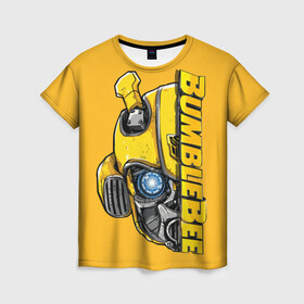 Женская футболка 3D с принтом Transformers Bumblebee в Санкт-Петербурге, 100% полиэфир ( синтетическое хлопкоподобное полотно) | прямой крой, круглый вырез горловины, длина до линии бедер | bumblebee | transformers | автоботы | бамблби | мегатрон | оптимус прайм | роботы | трансформеры
