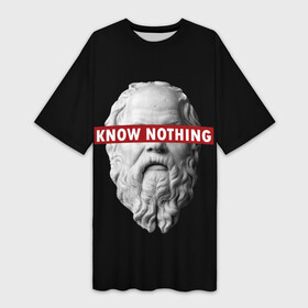 Платье-футболка 3D с принтом Ничего Не Знаю в Санкт-Петербурге,  |  | supreme | греция | картинка | прикол | прикольна | сократ | статуя | супреме | суприм | суприме | философ | философия