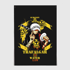 Постер с принтом One Piece Trafalgar Water в Санкт-Петербурге, 100% бумага
 | бумага, плотность 150 мг. Матовая, но за счет высокого коэффициента гладкости имеет небольшой блеск и дает на свету блики, но в отличии от глянцевой бумаги не покрыта лаком | anime | kaido | luffy | manga | one piece | theory | zoro | большой куш | ван | луффи | манга | манки д | мульт | пираты | пис | рыжий | сёнэн | сериал | шанкс