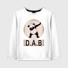 Детский лонгслив хлопок с принтом DAB Panda в Санкт-Петербурге, 100% хлопок | круглый вырез горловины, полуприлегающий силуэт, длина до линии бедер | best | dab | dabbig | dance | freedom | hip hop | music | panda | rap | даб | даббинг | животные | крутой | лучший | медведь | музыка | панда | рэп | рэпер | свобода | танец | хип хоп