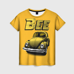 Женская футболка 3D с принтом Transformers Bee в Санкт-Петербурге, 100% полиэфир ( синтетическое хлопкоподобное полотно) | прямой крой, круглый вырез горловины, длина до линии бедер | bumblebee | transformers | автоботы | бамблби | мегатрон | оптимус прайм | роботы | трансформеры