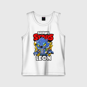 Детская майка хлопок с принтом BRAWL STARS WEREWOLF LEON в Санкт-Петербурге,  |  | brawl stars | brawl stars werewolf leon | brawler | leon | werewolf | бравл старз | бравлер | волк | леон | оборотень | оборотень леон