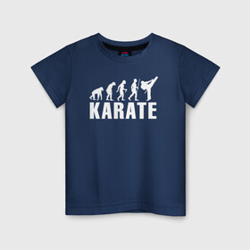 Детская футболка хлопок с принтом Karate Evolution в Санкт-Петербурге, 100% хлопок | круглый вырез горловины, полуприлегающий силуэт, длина до линии бедер | боевое искусство | боец | карате | каратэ | каратэ боец | каратэ воин | каратэ до | карте кёкусинкай | кёкусинкай | киокусинкай | пустая рука | путь пустой руки | рука тан | самооборона