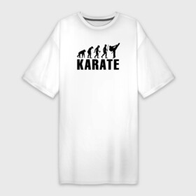 Платье-футболка хлопок с принтом Karate Evolution в Санкт-Петербурге,  |  | боевое искусство | боец | карате | каратэ | каратэ боец | каратэ воин | каратэ до | карте кёкусинкай | кёкусинкай | киокусинкай | пустая рука | путь пустой руки | рука тан | самооборона