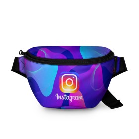 Поясная сумка 3D с принтом Instagram Exclusive в Санкт-Петербурге, 100% полиэстер | плотная ткань, ремень с регулируемой длиной, внутри несколько карманов для мелочей, основное отделение и карман с обратной стороны сумки застегиваются на молнию | insta | instagram | instagramm | social | видео | инста | инстаграм | инстаграмм | приложение | социальная сеть | фото