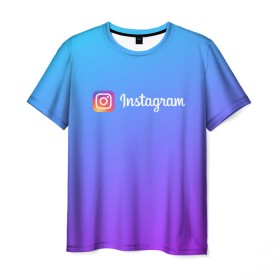 Мужская футболка 3D с принтом INSTAGRAM GRADIENT в Санкт-Петербурге, 100% полиэфир | прямой крой, круглый вырез горловины, длина до линии бедер | insta | instagram | instagramm | social | видео | инста | инстаграм | инстаграмм | приложение | социальная сеть | фото