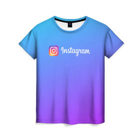 Женская футболка 3D с принтом INSTAGRAM GRADIENT в Санкт-Петербурге, 100% полиэфир ( синтетическое хлопкоподобное полотно) | прямой крой, круглый вырез горловины, длина до линии бедер | insta | instagram | instagramm | social | видео | инста | инстаграм | инстаграмм | приложение | социальная сеть | фото
