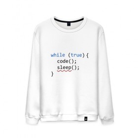 Мужской свитшот хлопок с принтом Code - sleep в Санкт-Петербурге, 100% хлопок |  | c | c++ | code | coder | computer | hacker | java | programm | tag | жизнь | код | кодер | программа | программист | сон | хакер | хочу спать