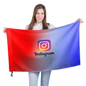 Флаг 3D с принтом INSTAGRAM в Санкт-Петербурге, 100% полиэстер | плотность ткани — 95 г/м2, размер — 67 х 109 см. Принт наносится с одной стороны | insta | instagram | instagramm | social | видео | инста | инстаграм | инстаграмм | приложение | социальная сеть | фото