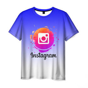 Мужская футболка 3D с принтом INSTAGRAM в Санкт-Петербурге, 100% полиэфир | прямой крой, круглый вырез горловины, длина до линии бедер | insta | instagram | instagramm | social | видео | инста | инстаграм | инстаграмм | приложение | социальная сеть | фото
