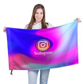 Флаг 3D с принтом INSTAGRAM в Санкт-Петербурге, 100% полиэстер | плотность ткани — 95 г/м2, размер — 67 х 109 см. Принт наносится с одной стороны | insta | instagram | instagramm | social | видео | инста | инстаграм | инстаграмм | приложение | социальная сеть | фото