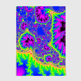 Постер с принтом NEON&ACID в Санкт-Петербурге, 100% бумага
 | бумага, плотность 150 мг. Матовая, но за счет высокого коэффициента гладкости имеет небольшой блеск и дает на свету блики, но в отличии от глянцевой бумаги не покрыта лаком | abstract | abstraction | texture | абстракция | геометрия | иллюзия | обман зрения | оптический узор | текстура