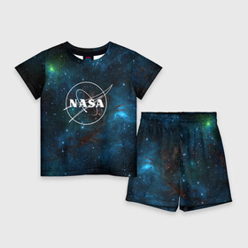 Детский костюм с шортами 3D с принтом NASA в Санкт-Петербурге,  |  | galaxy | nasa | nebula | space | star | абстракция | вселенная | галактика | звезда | звезды | космический | наса | планеты