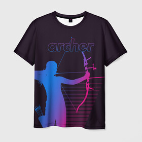 Мужская футболка 3D с принтом Archer в Санкт-Петербурге, 100% полиэфир | прямой крой, круглый вырез горловины, длина до линии бедер | Тематика изображения на принте: archer | archery | bow | bow hunter | bowhunter | лук | лучник | стрельба из лука