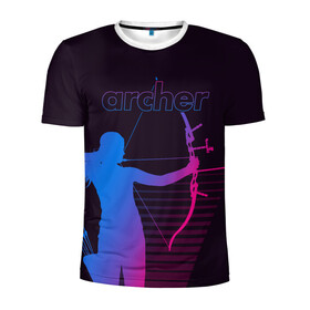 Мужская футболка 3D спортивная с принтом Archer в Санкт-Петербурге, 100% полиэстер с улучшенными характеристиками | приталенный силуэт, круглая горловина, широкие плечи, сужается к линии бедра | archer | archery | bow | bow hunter | bowhunter | лук | лучник | стрельба из лука