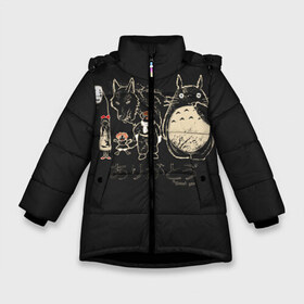 Зимняя куртка для девочек 3D с принтом My Neighbor Totoro в Санкт-Петербурге, ткань верха — 100% полиэстер; подклад — 100% полиэстер, утеплитель — 100% полиэстер. | длина ниже бедра, удлиненная спинка, воротник стойка и отстегивающийся капюшон. Есть боковые карманы с листочкой на кнопках, утяжки по низу изделия и внутренний карман на молнии. 

Предусмотрены светоотражающий принт на спинке, радужный светоотражающий элемент на пуллере молнии и на резинке для утяжки. | Тематика изображения на принте: anime | hayao miyazaki | japanese | meme | miyazaki | piano | studio ghibli | tokyo | totoro | гибли | котобус | мой | сосед | сусуватари | тонари | тоторо | хаяо миядзаки