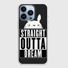 Чехол для iPhone 13 Pro с принтом Тоторо Straight outta dream в Санкт-Петербурге,  |  | Тематика изображения на принте: anime | hayao miyazaki | japanese | meme | miyazaki | piano | studio ghibli | tokyo | totoro | гибли | котобус | мой | сосед | сусуватари | тонари | тоторо | хаяо миядзаки