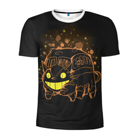 Мужская футболка 3D спортивная с принтом My Neighbor Totoro оранжевый кот в Санкт-Петербурге, 100% полиэстер с улучшенными характеристиками | приталенный силуэт, круглая горловина, широкие плечи, сужается к линии бедра | anime | hayao miyazaki | japanese | meme | miyazaki | piano | studio ghibli | tokyo | totoro | гибли | котобус | мой | сосед | сусуватари | тонари | тоторо | хаяо миядзаки