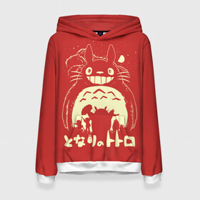 Женская толстовка 3D с принтом Totoro в Санкт-Петербурге, 100% полиэстер  | двухслойный капюшон со шнурком для регулировки, мягкие манжеты на рукавах и по низу толстовки, спереди карман-кенгуру с мягким внутренним слоем. | anime | hayao miyazaki | japanese | meme | miyazaki | piano | studio ghibli | tokyo | totoro | гибли | котобус | мой | сосед | сусуватари | тонари | тоторо | хаяо миядзаки