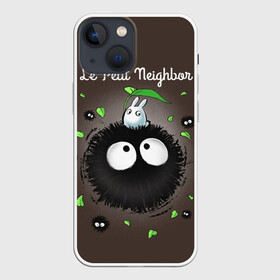 Чехол для iPhone 13 mini с принтом My Neighbor Totoro кролик на микробе в Санкт-Петербурге,  |  | anime | hayao miyazaki | japanese | meme | miyazaki | piano | studio ghibli | tokyo | totoro | гибли | котобус | мой | сосед | сусуватари | тонари | тоторо | хаяо миядзаки