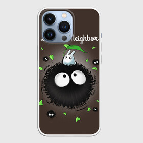 Чехол для iPhone 13 Pro с принтом My Neighbor Totoro кролик на микробе в Санкт-Петербурге,  |  | Тематика изображения на принте: anime | hayao miyazaki | japanese | meme | miyazaki | piano | studio ghibli | tokyo | totoro | гибли | котобус | мой | сосед | сусуватари | тонари | тоторо | хаяо миядзаки