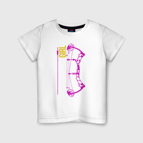 Детская футболка хлопок с принтом Shoot like a Girl в Санкт-Петербурге, 100% хлопок | круглый вырез горловины, полуприлегающий силуэт, длина до линии бедер | archer | archery | bow | bow hunter | bowhunter | лук | лучник | стрельба из лука
