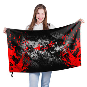 Флаг 3D с принтом АлисА в Санкт-Петербурге, 100% полиэстер | плотность ткани — 95 г/м2, размер — 67 х 109 см. Принт наносится с одной стороны | alisa | rock | ussr | алиса | алиса группа | константин кинчев | рок | ссср