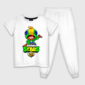 Детская пижама хлопок с принтом Brawl Stars LEON в Санкт-Петербурге, 100% хлопок |  брюки и футболка прямого кроя, без карманов, на брюках мягкая резинка на поясе и по низу штанин
 | 