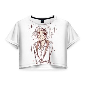 Женская футболка Crop-top 3D с принтом Сузуя Джузо в Санкт-Петербурге, 100% полиэстер | круглая горловина, длина футболки до линии талии, рукава с отворотами | аниме | персонаж | рисунок | сузуя джузо | токийский гуль