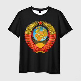 Мужская футболка 3D с принтом СССР в Санкт-Петербурге, 100% полиэфир | прямой крой, круглый вырез горловины, длина до линии бедер | russia | star | звезда | земля | коммунизм | молот | патриот | патриотизм | планета | россия | серп | солнце | союз | ссср